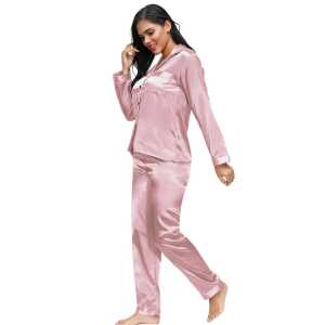 Two-piece Set Long Sleeve Classical Silk Sleepwear