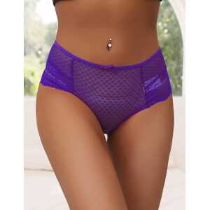 Sexy Purple High Waist Lace Strappy Panty
