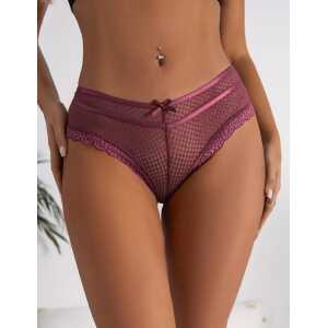 Dark Red Lace Out Ladies Panty