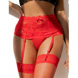 Red Sexy Floral Lace Garter Panty