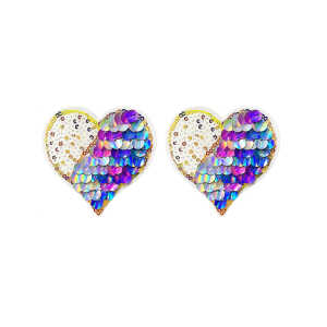 Sexy Sequined Heart Shape Nipple Pasties With Two Pairs Of Replaceable Pasties