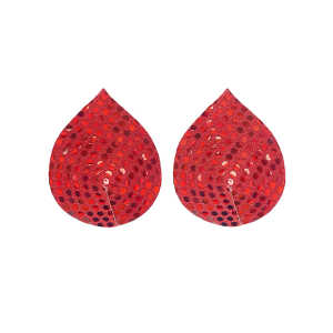 Red Sequin Water Droplets Reusable Nipple Covers