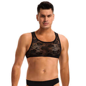 Black Men Sexy Lace Lingerie Top