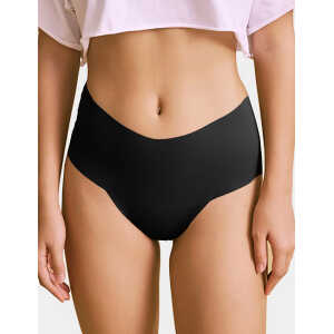 Black Sexy Ice Silk High Waist Seamless Panty
