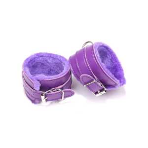 Purple SM Bondage Sex Leather Handcuffs