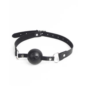 Black leather BDSM Breathable Mouth Gag